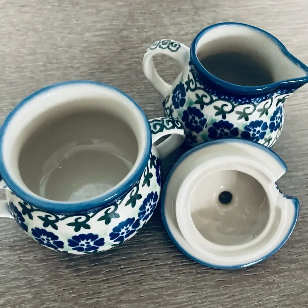 Boleslawiec 5-pc Polish Pottery Coffee Tea Service Set - Picture 7 of 9
